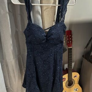 Navy Blue Lace Dress! Medium, Worn Once 💙💙